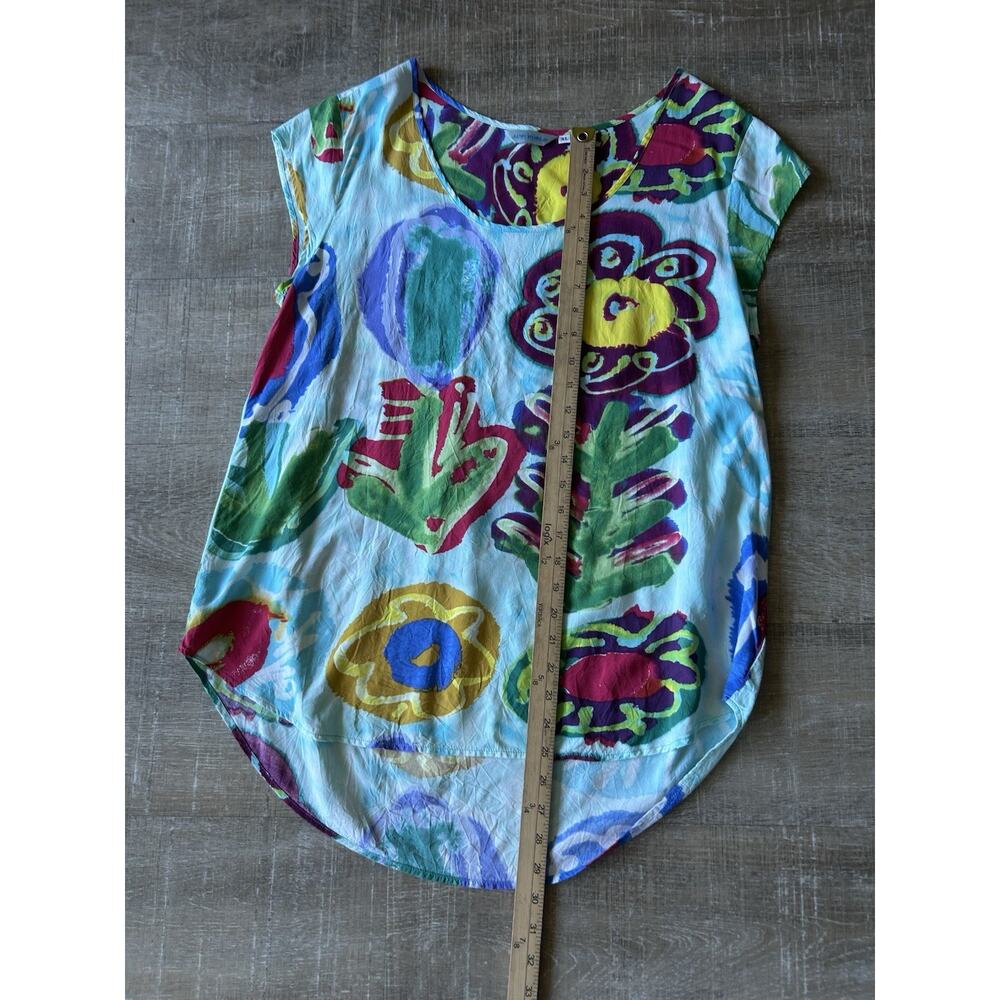 Jams World Flower Field Top XL 100% Rayon Made in Hawaii Abstract Floral - Picture 6 of 10